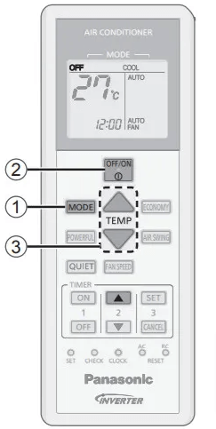 Panasonic Ac Remote Functions and Settings manual
