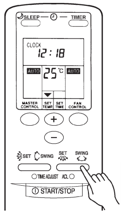General Ac Remote Horizontal SWING